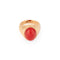 Bague 58 Bague chevalière cabochon corail en or jaune 14k 58 Facettes 1