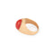 Bague 58 Bague chevalière cabochon corail en or jaune 14k 58 Facettes 1