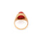 Bague 58 Bague chevalière cabochon corail en or jaune 14k 58 Facettes 1
