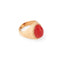 Bague 58 Bague chevalière cabochon corail en or jaune 14k 58 Facettes 1