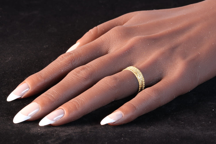 Bague 58 Alliance géorgienne ancienne vers 1820 en or jaune 18K 58 Facettes 24121-0309