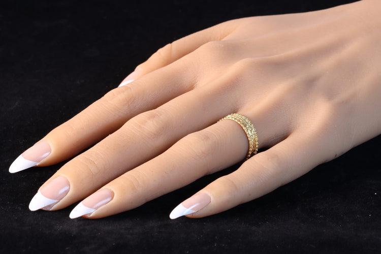 Bague 58 Alliance géorgienne ancienne vers 1820 en or jaune 18K 58 Facettes 24121-0309