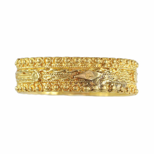 Bague 58 Alliance géorgienne ancienne vers 1820 en or jaune 18K 58 Facettes 24121-0309