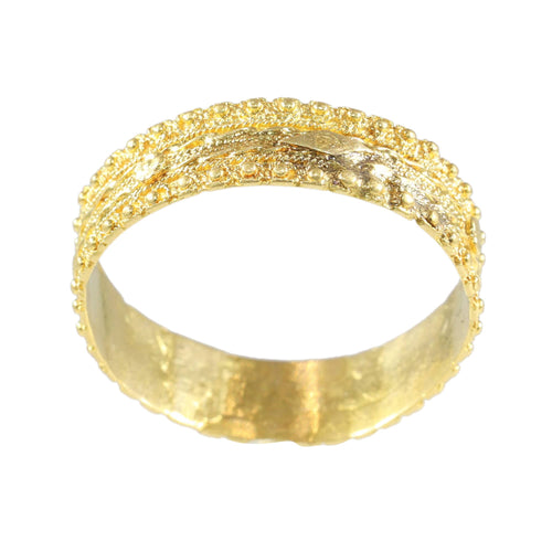 Bague 58 Alliance géorgienne ancienne vers 1820 en or jaune 18K 58 Facettes 24121-0309