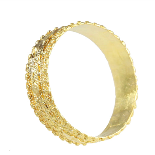 Bague 58 Alliance géorgienne ancienne vers 1820 en or jaune 18K 58 Facettes 24121-0309
