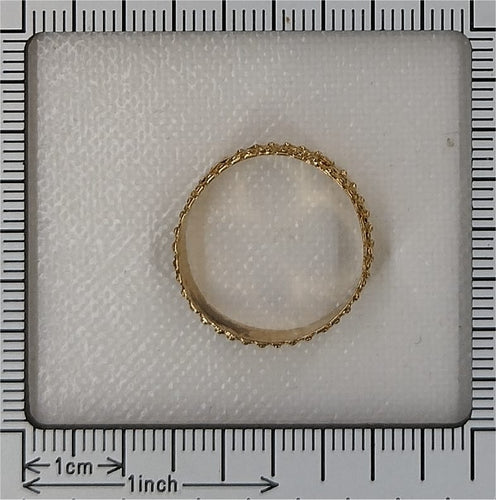 Bague 58 Alliance géorgienne ancienne vers 1820 en or jaune 18K 58 Facettes 24121-0309