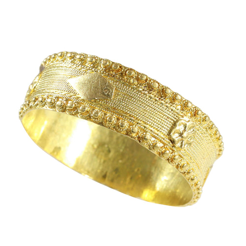 Bague 63 Bague alliance ancienne en or jaune 18K, vers 1820 58 Facettes 24121-0312
