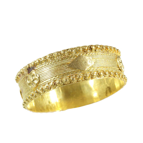Bague 63 Bague alliance ancienne en or jaune 18K, vers 1820 58 Facettes 24121-0312