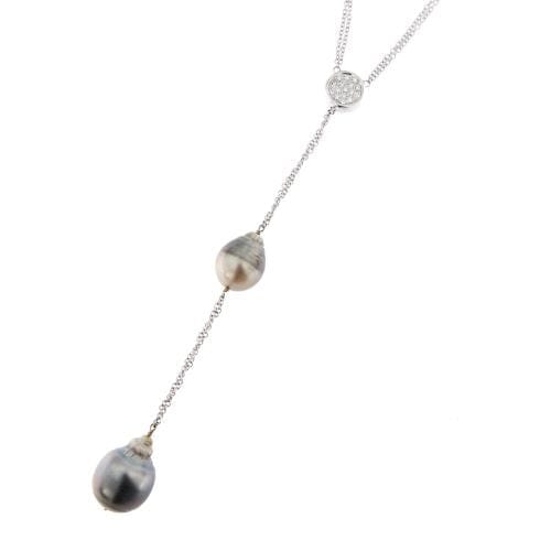 Collier Collier - Perles de Tahiti et diamants en or blanc 18 carats 58 Facettes 24122