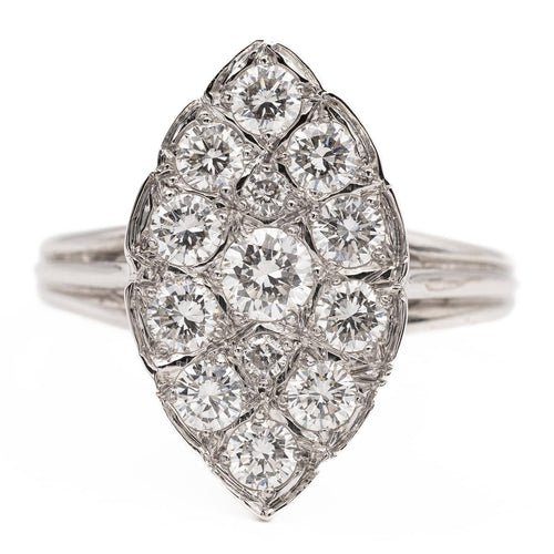 Bague 58 Bague marquise en or blanc 18 carats et diamants 58 Facettes 2414551CN