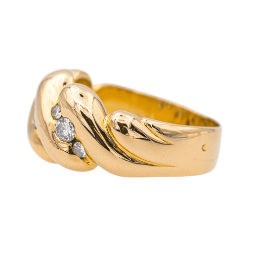 Bague 56 Bague bandeau en or jaune 18 carats sertie de diamants 58 Facettes 2414556CN