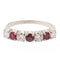 Bague 54 Bague demi alliance Or blanc Rubis, Diamant 58 Facettes 2432020CN