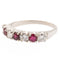 Bague 54 Bague demi alliance Or blanc Rubis, Diamant 58 Facettes 2432020CN