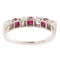Bague 54 Bague demi alliance Or blanc Rubis, Diamant 58 Facettes 2432020CN
