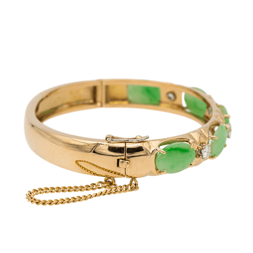 Bracelet Bracelet Jonc Or jaune Jade jadéite, Diamant 58 Facettes 2432026CN