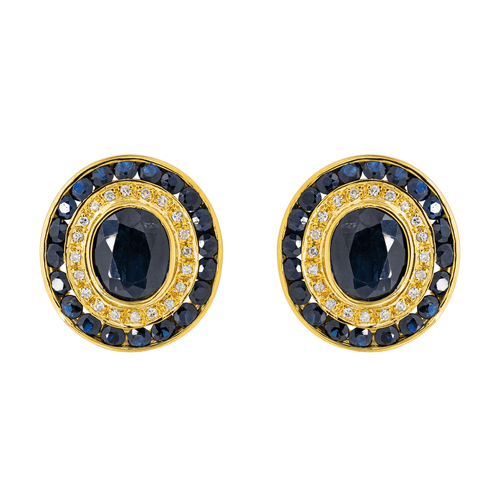 Boucles d'oreilles Boucles d’oreilles en or jaune 18 carats, saphirs et diamants 58 Facettes 2441314CN