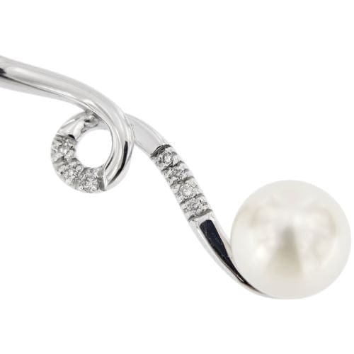 Collier Yukiko - Collier à maille vénitienne en or blanc 18 kt avec perle et diamants 58 Facettes 24476