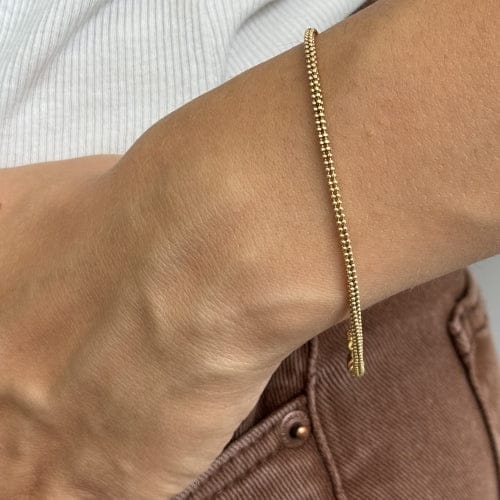 Bracelet Bracelet à maillons tubulaires en or jaune 18 ct 58 Facettes 24504