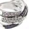 Bague 57 Bague bande croisée en or blanc 18 ct avec diamants et saphirs 58 Facettes 24509