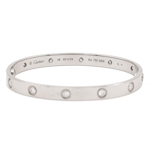 Bracelet Cartier Bracelet Jonc Love Or blanc Diamant 58 Facettes 2470646CN
