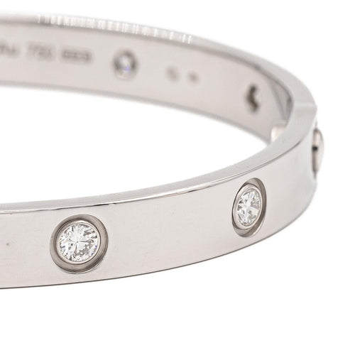 Bracelet Cartier Bracelet Jonc Love Or blanc Diamant 58 Facettes 2470646CN