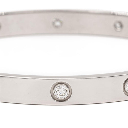 Bracelet Cartier Bracelet Jonc Love Or blanc Diamant 58 Facettes 2470646CN