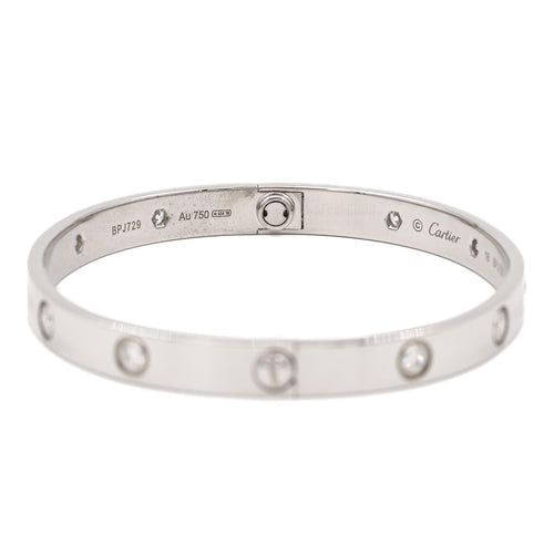 Bracelet Cartier Bracelet Jonc Love Or blanc Diamant 58 Facettes 2470646CN
