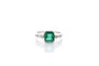 Bague 55 Bague vintage en platine avec émeraude 1,90 ct et diamants 58 Facettes 24799-26633