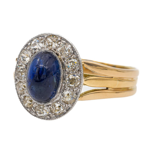 Bague 57 Bague Or jaune, Or blanc Saphir, Diamant 58 Facettes 2480169CN