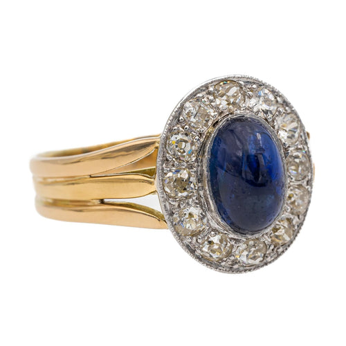 Bague 57 Bague Or jaune, Or blanc Saphir, Diamant 58 Facettes 2480169CN