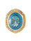 Bague 50.5 Bague Chevalière, Topaze Bleue & Diamants, Or Jaune 58 Facettes DV0032-18
