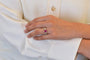 Bague 53 Bague en platine saphir rose et diamants, taille 53 58 Facettes 24833 25204