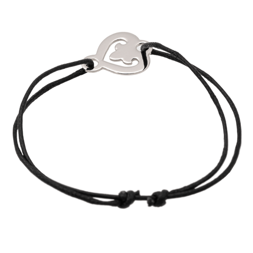 Bracelet O.J. Perrin Légendes - Bracelet cœur en or blanc 18 carats 58 Facettes 2487268CN