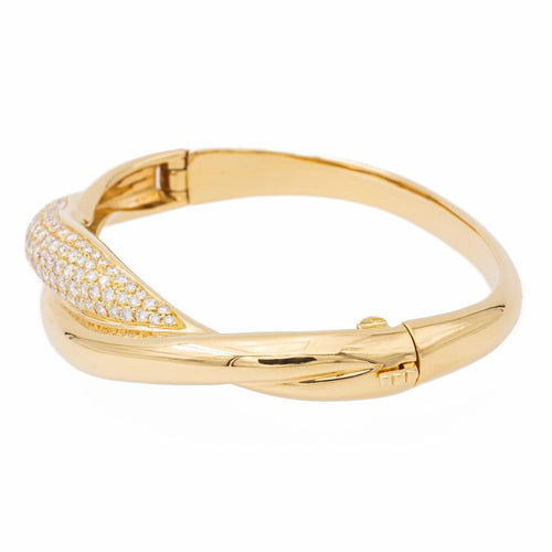 Bracelet Bracelet jonc en or jaune 18 carats pavé de diamants 58 Facettes 2488947CN