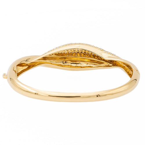 Bracelet Bracelet jonc en or jaune 18 carats pavé de diamants 58 Facettes 2488947CN