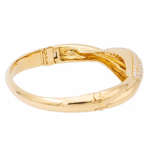Bracelet Bracelet jonc en or jaune 18 carats pavé de diamants 58 Facettes 2488947CN