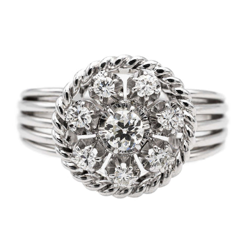 Bague 55.5 Bague Marguerite Platine Diamant 58 Facettes 2490560CN