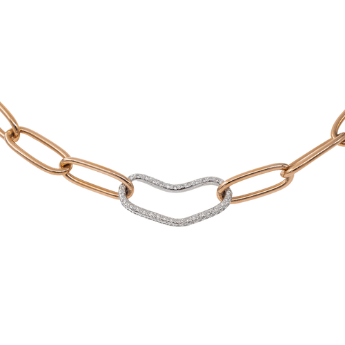 Collier Collier cœur en or jaune 18 carats et diamants 58 Facettes 2491636CN