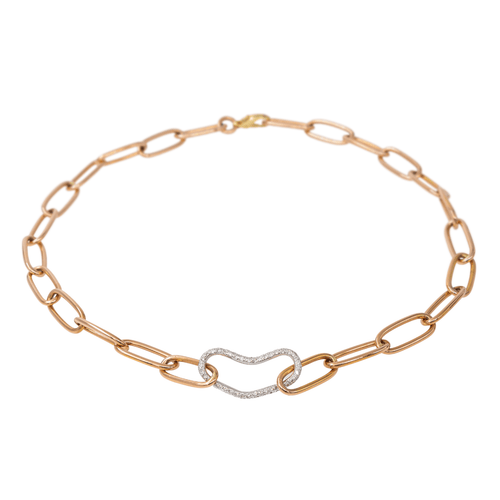 Collier Collier cœur en or jaune 18 carats et diamants 58 Facettes 2491636CN