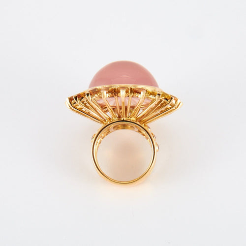 Bague 56 Bague Cocktail Quartz rose Saphirs de couleur 58 Facettes DV0187-1