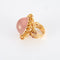 Bague 56 Bague Cocktail Quartz rose Saphirs de couleur 58 Facettes DV0187-1