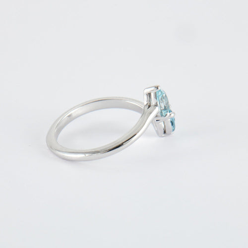 Bague 55 Bague croisée Aigue-marine 58 Facettes DV0187-3