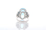 Bague 53 Bague en platine avec aigue-marine et diamants 58 Facettes 25029 25180