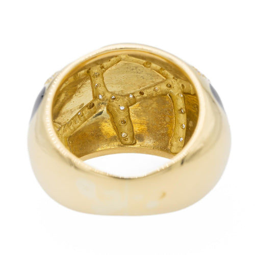 Bague 52 Bague cocktail en or jaune 18 carats, diamants et laque noire 58 Facettes 2505460CN