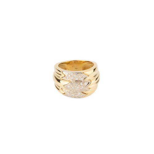 Bague 53 Bague 3 rangs en or jaune et diamants 58 Facettes 1