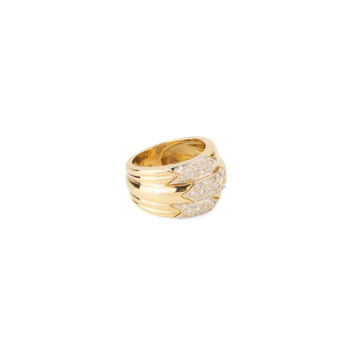 Bague 53 Bague 3 rangs en or jaune et diamants 58 Facettes 1