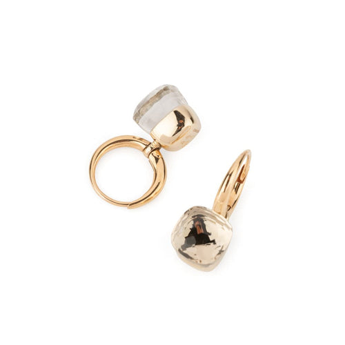 Boucles d'oreilles Pomellato Nudo - Boucles d'oreilles en or rose 18k et cristal de roche 58 Facettes 1