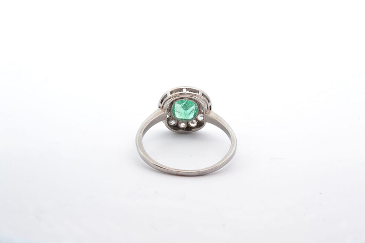 Bague 60 Bague 1920 en platine avec émeraude et diamants 58 Facettes 25077