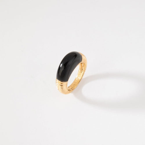 Bague 48 Cartier - Bague godronnée en or jaune et onyx 58 Facettes 1