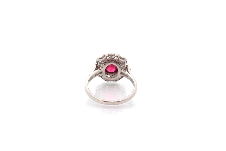 Bague 53 Bague en platine avec émeraude et diamants style Art déco 58 Facettes 25160